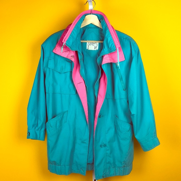 Vintage Other - Vintage 90s Windbreaker Raincoat - Baby Blue Pink